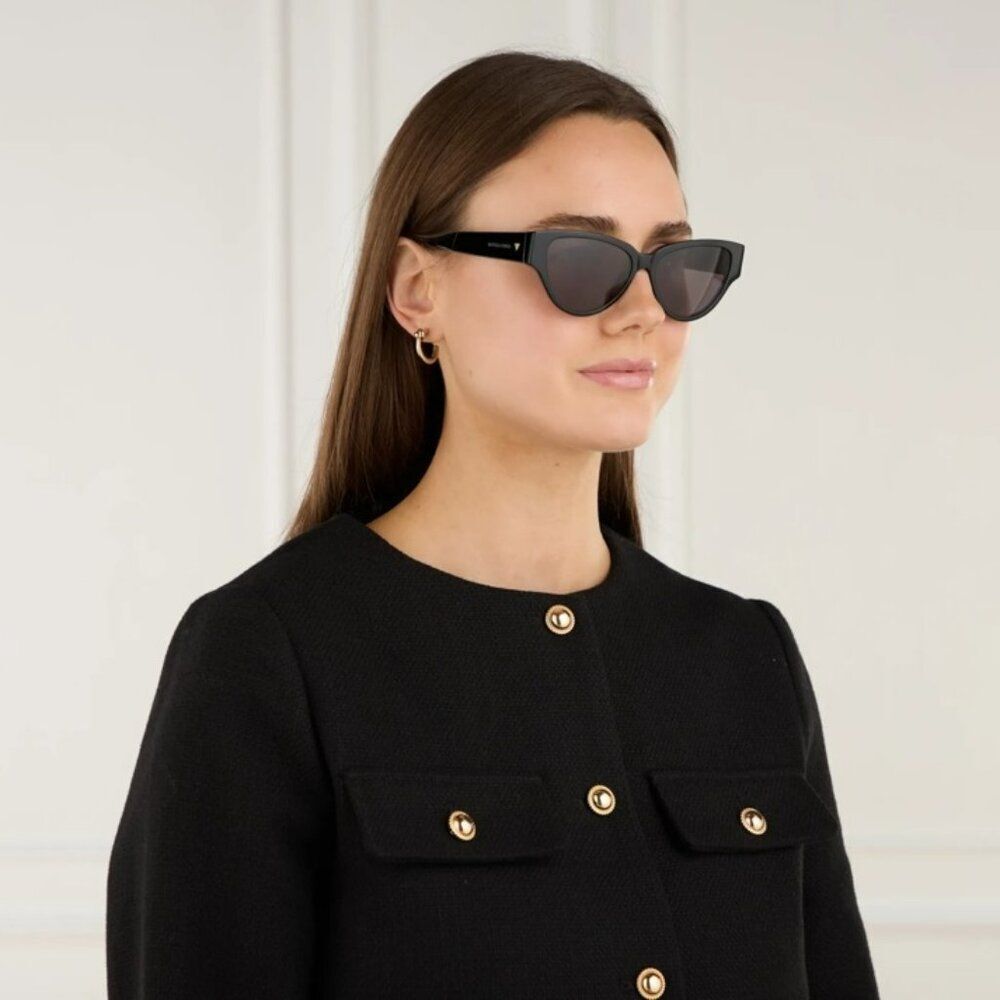 Bottega Veneta Women Sunglasses Black Grey Cat Eye BV1319S 001 BRAND NEW